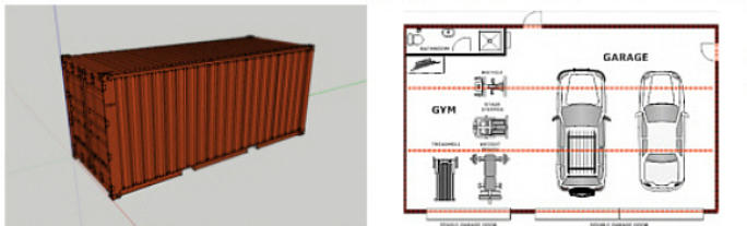 Shipping container garage